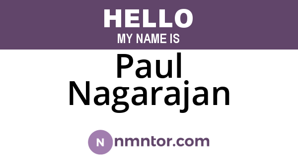 Paul Nagarajan
