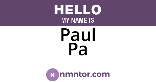 Paul Pa