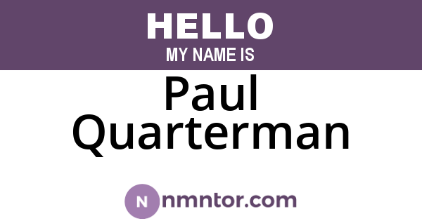 Paul Quarterman