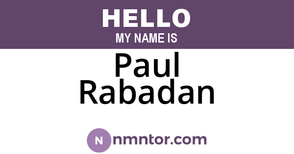 Paul Rabadan