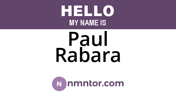 Paul Rabara