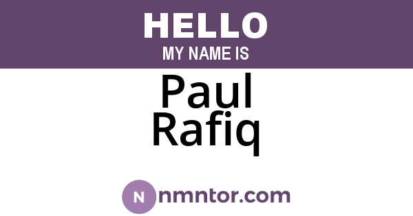 Paul Rafiq