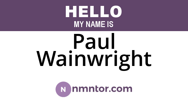 Paul Wainwright
