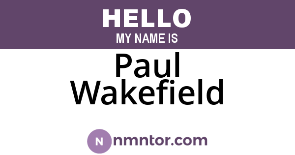 Paul Wakefield