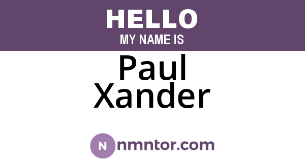 Paul Xander