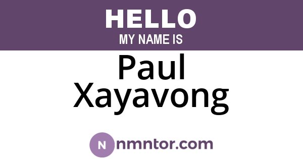 Paul Xayavong
