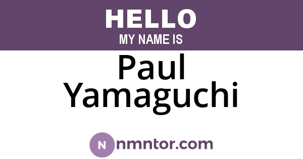 Paul Yamaguchi
