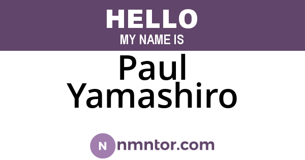 Paul Yamashiro