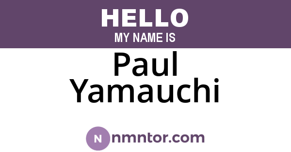 Paul Yamauchi