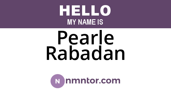 Pearle Rabadan
