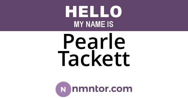Pearle Tackett