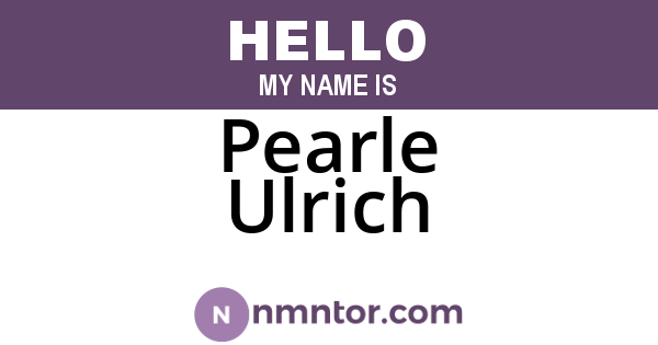 Pearle Ulrich