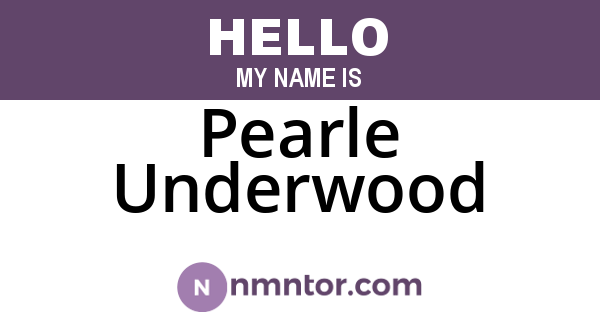 Pearle Underwood