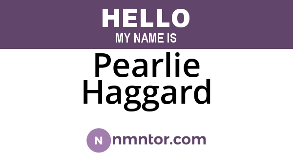 Pearlie Haggard