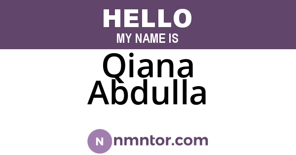 Qiana Abdulla