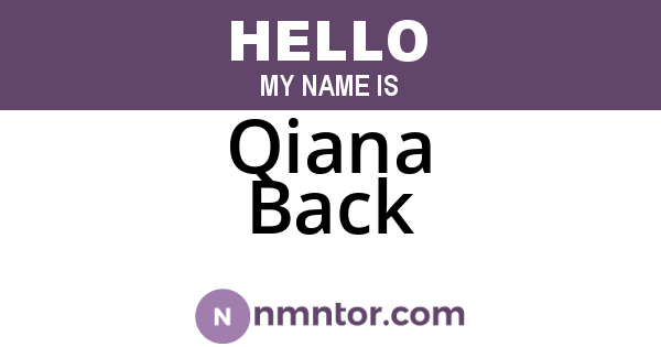 Qiana Back