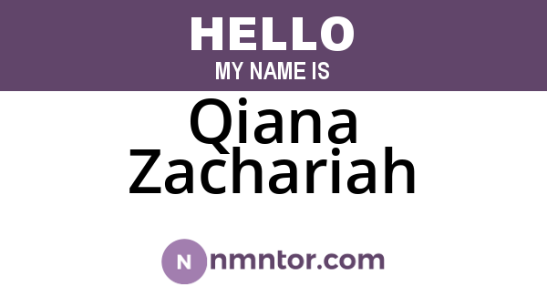 Qiana Zachariah