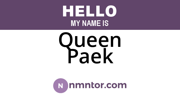 Queen Paek