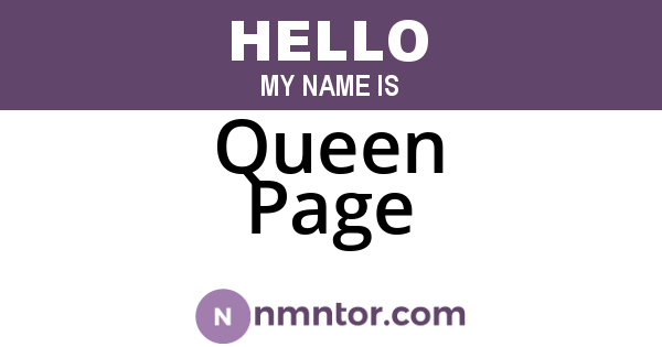 Queen Page