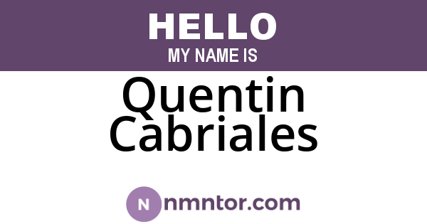 Quentin Cabriales