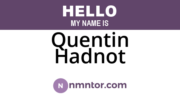 Quentin Hadnot