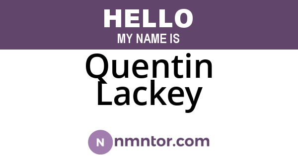 Quentin Lackey