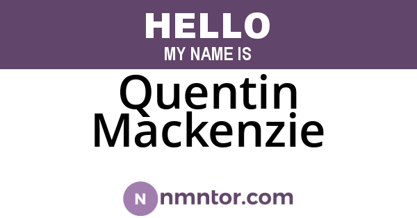Quentin Mackenzie