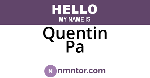 Quentin Pa