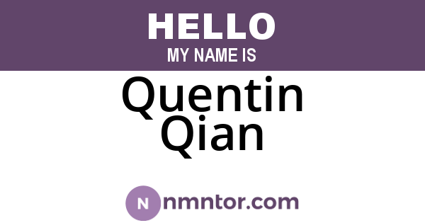 Quentin Qian