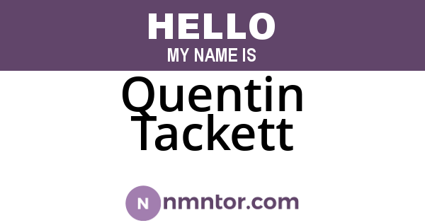 Quentin Tackett