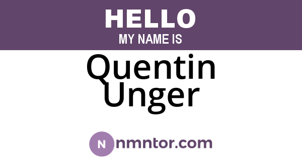 Quentin Unger