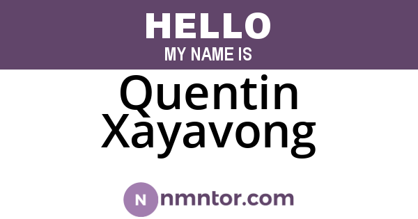 Quentin Xayavong