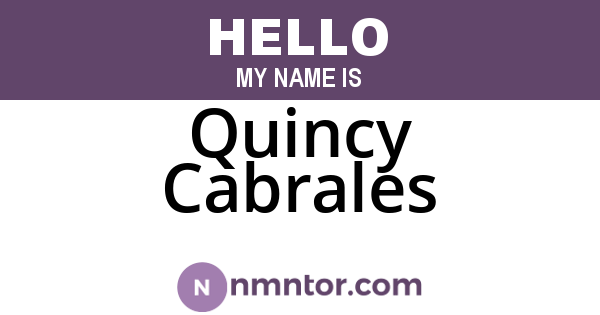 Quincy Cabrales