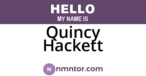Quincy Hackett