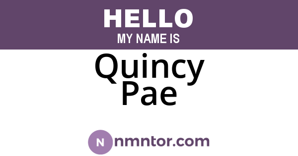 Quincy Pae