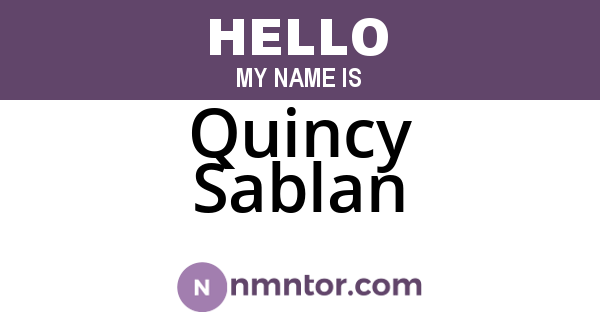 Quincy Sablan
