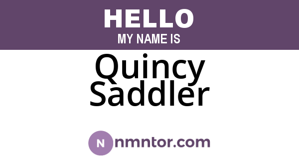 Quincy Saddler