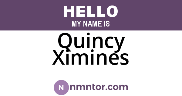 Quincy Ximines