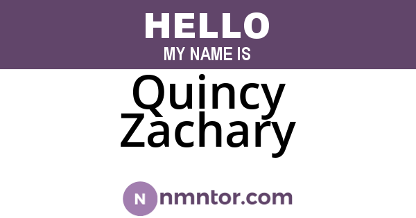 Quincy Zachary