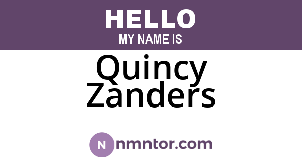 Quincy Zanders
