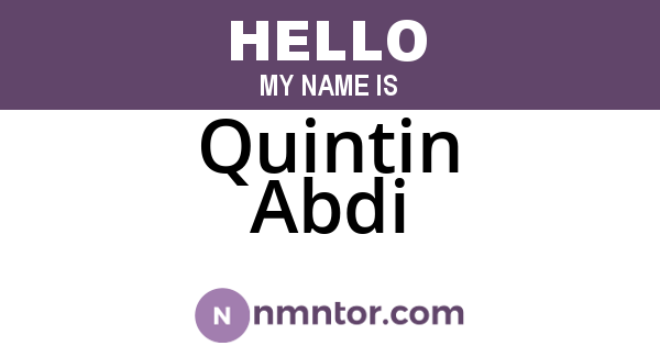 Quintin Abdi