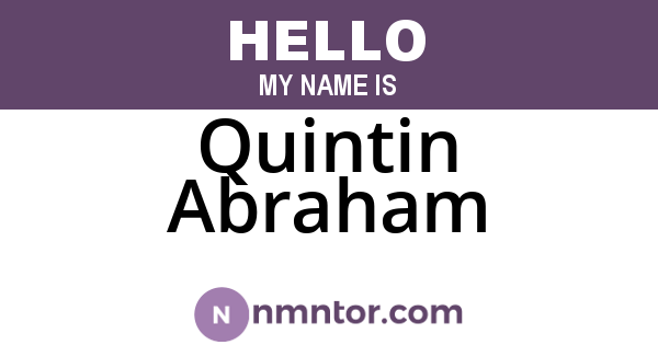 Quintin Abraham