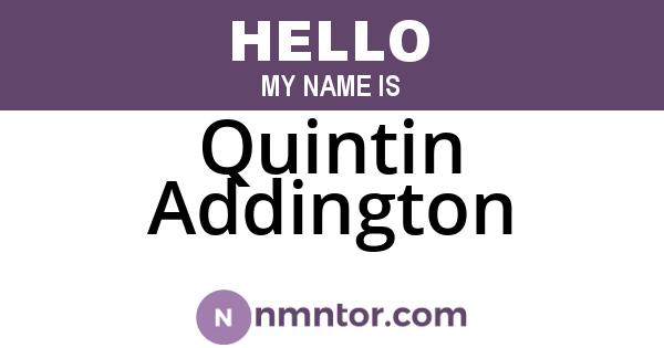 Quintin Addington