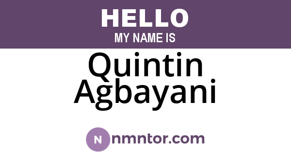 Quintin Agbayani