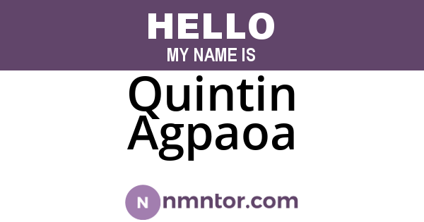 Quintin Agpaoa