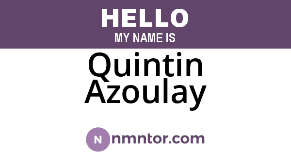 Quintin Azoulay