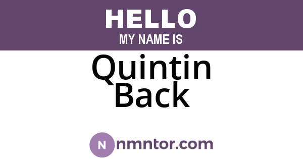 Quintin Back