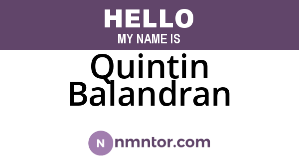 Quintin Balandran