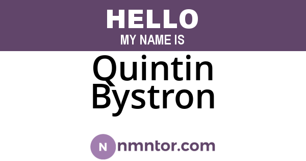 Quintin Bystron