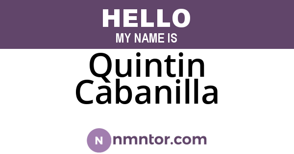 Quintin Cabanilla